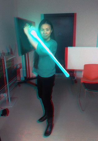 hrUK, London, Angela and light sabre_001aana